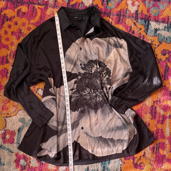 ASOS Black and Gray Floral Mini Dress - Picture 4 of 5